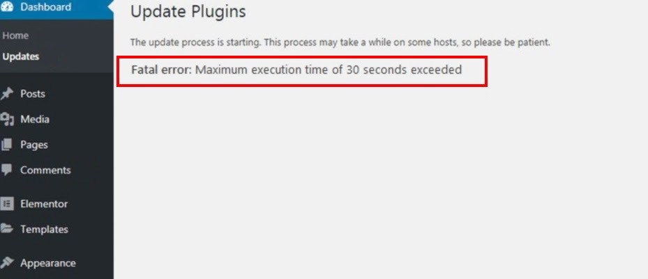 Maximum Execution Time Exceeded in WordPress